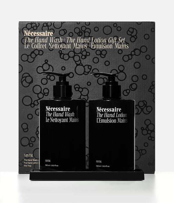 The Hand Wash + The Hand Lotion Gift Set | Santal / 2x 500 ml (Product Packaging)