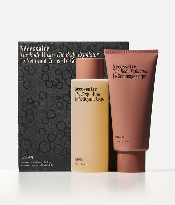 The Body Wash + The Body Exfoliator | Olibanum (Product Packaging)